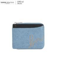 ราคา Louis Montini Denim Zip Around กระเป๋าสตางค์ผ้ายีนส์ ซิปรอบ ใบสั้น ปะหนังแท้ Jeans Wallet for Men Women TML03 (19959303136)