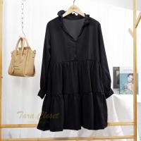 ราคา ส่งเร็วพิเศษ PE058 TARA Dress ชุดเดรสแขนยาว สไตล์คุณแอน คอเต่าแต่งระบาย ชุดแต่งระบายเป็นชั้นๆ เนื้อผ้าไหมอิตาลี ผ้าเบาพริ้ว สวย (7179686288)