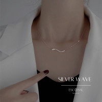 ราคา ESCOBAL พร้อมส่ง สร้อยเพชร Silver Wave จี้เพชร Moissanite แท้100 สร้อยคอเงินแท้ สร้อยคอแฟชั่น สร้อยเงินแท้ สร้อยคอเพชร (17563423342)