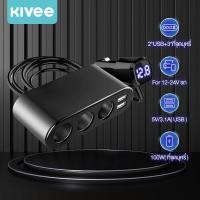 ราคา KIVEE ที่ชาร์จรถยนต์ Car Charger 3in1 Dual USB ชาร์จแรงดันไฟ LED หัวชาร์จรถยนต์ อุปกรณ์ชาร์จมือถือในรถ ที่ชาร์จมือถือในรถ พอร์ตแบบชาร์จ ที่ชาร์จ ในรถ 12V 24V ชาร์จในรถยนต์ (19723306330)