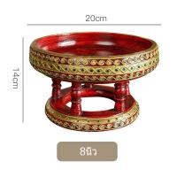 ราคา จัดส่งฟรี ขันโตก พานไม้ลงทอง ขันโตกเดินเส้น ติดกระจก ขันโตกแดง 6นิ้ว 8นิ้ว 10นิ้ว 12นิ้ว พาน พานไม้ (16541838967)