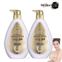 ราคา 2 ขวด ถูกที่สุด โลชั่นทาผิว มิสทิน ไวท์ สปา ไวท์ ออร่า ออร่าไวท์ โลชั่น Mistine White SPA white aura white Lotion 400 มล X 2 ขวด มิสทีน โลชั่น (19670994987)