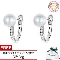 ราคา BAMOER ต่างหูหัวเข็มขัดใส่หูไข่มุกเงินแท้925สำหรับผู้หญิงเครื่องประดับแฟชั่น SCE1288 (10047402992)