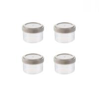 ราคา กล่องใส่ซอสขนาดเล็กแบบพกพา4ชิ้น เซ็ตขวดใส่เครื่องเทศใสพร้อมฝาขวดเกลือเครื่องเทศขวดบีบซอส (11507224051)