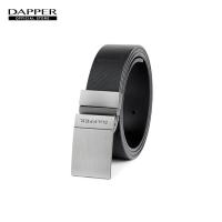 ราคา DAPPER เข็มขัดผู้ชาย หนังแท้ Carbon Fiber ใส่ได้ 2 ด้าน สีดำ (12797287444)