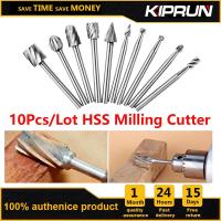 ราคา KIPRUN 10ชิ้นไฮสปีดเราเตอร์โรตารี่สว่านชุดเครื่องมือเสี้ยนไม้เจาะตัด DIY เส้นทางแกะสลักไฟฟ้าหัวบดแกะสลักเครื่องมือ (4256838497)