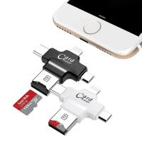 ราคา iDragon การ์ดรีดเดอร์ 4 in1 OTG card readerTF Lightning 8 pin Micro USB Type C Smart Card Reader with Micro USB Charge (8071363628)