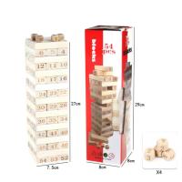 ราคา เกมส์ตึกถล่ม เกมส์เจงก้า เกมส์ตัวต่อ ของเล่นไม้ ไม้จังก้า 54ชิ้น ของเล่นบล็อกไม้ตึกถล่ม แบบมีเลขและลูกเต๋า (19740145884)