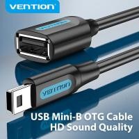 ราคา Vention Mini USB OTG Cable USB Mini B Male to A Female OTG Cable Mini USB Connector OTG Adapter Cable For Tablet U disk Car Card Reader Game handle MP3 MP4 Mini USB 2 0 OTG Black Round Cable 15cm (494