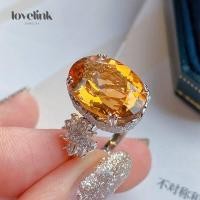 ราคา ไข่ดาวทรงกลมนกพิราบสีเหลืองกะรัตขนาดใหญ่สำหรับผู้หญิงแหวนเพชรเจียรรูปไข่เงินแท้แหวนแต่งงานชัดเจน (19358064531)