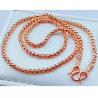 ราคา สร้อยคอนาคหนัก1บาทลายผ่าหวาย สร้อยคอโรสโกลด์ (9444969361)