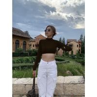 ราคา MesubShop เสื้อคอเต่า ครอปแขนยาว CROPTOP เสื้อคอเต่าแขนยาว ผ้าเรยอน ครอปคอเต่า ยาว14 เสื้อเรยอน เสื้อครอป 199 (14358565986)