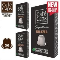 ราคา Cafecaps แคปซูลกาแฟ Nespresso Compatible Signature Brazil 3กล่อง X 10 แคปซูล กาแฟคั่วกลาง เทสติ้งโน๊ต ถั่ว ช็อคโกแลตพร้อมโน้ตชิมรสเปรี้ยวอ่อน ๆ แคปซูลกาแฟใช้ได้กับเครื่อง Nespresso เท่านั้น (935955767