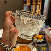 ราคา แก้ว แก้วกาแฟ แก้วชา แก้วนม แก้วมีหู แก้วใส แก้วใส่โยเกิร์ต แก้วใส่อาหารเช้า แก้วมีลายอย่างหนาลายดอกไม้ (11964975876)