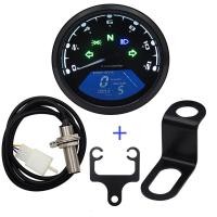 ราคา 12000rpm รถจักรยานยนต์ LCD Meter วัดระยะทางเครื่องวัดความเร็วรอบเครื่องวัดความเร็วของรถ Multifunction มิเตอร์วัดน้ำมัน DC 12V (20000698127)