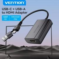 ราคา Vention USB C USB A เพื่อหัวแปลงสัญญาณ HDMI รองรับสำหรับแล็ปท็อปเดสก์ท็อป1080P ไปยังจอทีวีอะแดปเตอร์แปลงสายโปรเจคเตอร์ HDMI (19640597213)