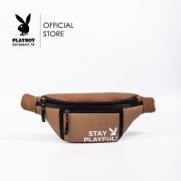 ราคา Playboy กระเป๋าคาดอกคาดเอวผู้ชาย ลิขสิทธิ์แท้ รุ่น ST BS233PBM004 CR ดีไซน์คาดเอวผ้าตัดต่อสกรีนขาว สีน้ำตาล (20250027927)