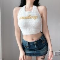 ราคา พร้อมส่ง เสื้อคล้องคอไหมพรม ขนมิ้งนุ่ม เปิดหลัง Y30 (20228450319)