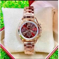 ราคา นาฬิกาแบรนด์ GENEVA งานแท้ กันน้ำ สายพิ้งโกลด์ ขอบเรียบ หน้าปัดสไตล์ MK (19692356914)