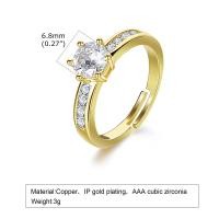 ราคา แหวนเซอร์คอนประกายปรับได้สำหรับผู้หญิงหญิงสาวเครื่องประดับสีทองทองแดงแหวนแต่งงานนิ้ว (19897465596)