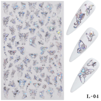 ราคา สติ๊กเกอร์ 3D ลายผีเสื้อ โทนสีเงิน สีทอง สติ๊กเกอร์ติดเล็บ สวยๆ (16512180266)