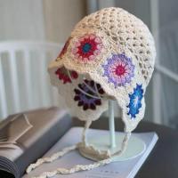 ราคา หมวกถักกลวงวินเทจผู้หญิงหมวกถักดอกไม้โครเชต์ญี่ปุ่น (19507615109)