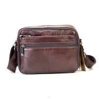ราคา Chinatown Leather กระเป๋าผู้ชาย สะพายหนังแท้ แนวนอน ซิปนอน สีน้ำตาล (123868513)