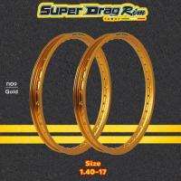 ราคา วงล้อ ขอบล้อ SUPER DRAG RIM ของแท้100 ล้อซุปเปอร์แดร๊ก วงล้ออลูมิเนียม ขอบเรียบ ยิงทราย ขนาด1 20 1 40 ขอบ 17 สีทองDid ทองอ่อน แพ็คคู่ 2วง (17456426808)