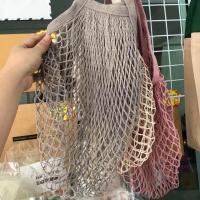 ราคา ถุงผ้าตาข่าย ถุงตาข่ายรักษ์โลก หูหิ้วสั้น หูหิ้วยาว กระเป๋าไปทะเล ถุงตาข่าย (11750872318)