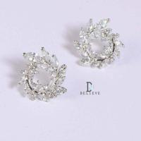 ราคา ต่างหูเพชร cz ใบมะกอกเล็ก (16805809312)
