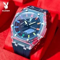 ราคา PLAYBOY นาฬิกาอิเล็กทรอนิกส์ กันน้ำผู้ชายใหม่แฟชั่นโชว์ดิจิตอลสายซิลิโคนนาฬิกาข้อมืออเนกประสงค์อิเล็กทรอนิกส์ (20009408080)