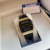 ราคา นาฬิกาข้อมือ คาสิโอ้ CASIO ดำทอง พิ้งโกล รุ่น A168WEM พร้อมกล่องครบเซต (10741963501)
