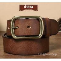 ราคา เข็มขัดหนังวัวแท้100 เกรดAAA หัวทองเหลืองสำหรับผู้ชายเอว 25 42นิ้ว เข็มขัดผู้ชายสไตล์วินเทจคาวบอย แถมที่ตอกเจาะรูและวิธีตัดสาย (13952666781)