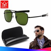 ราคา IMPALA QT1803P แว่นตากันแดดแฟชั่นผู้ชายผู้หญิงจริง Hardlex เลนส์แก้วแว่นตากันแดดสำหรับผู้ชายสไตล์ Air Force Aviator แว่นตา HD เลนส์กระจกนิรภัยวัสดุกรอบโลหะ (6071404644)