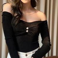 ราคา Baddieboo Celia Bodysuit Wardrobe Esential Color บอดี้สูทปาดไหล่แขนยาวตกแต่งด้วยกระดุมเพชรตรงหน้าอก (18413795858)