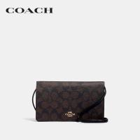ราคา COACH กระเป๋าถือผู้หญิงรุ่น Anna Foldover Crossbody Clutch In Signature Canvas สีน้ำตาล 3036 IMAA8 (13203575872)