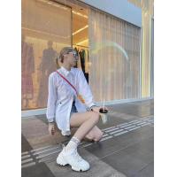ราคา Christian Dior เสื้อเชิ้ตคอปกกระดุมหน้าแขนยาวทรงสวยผ้าลายแบรนด์ (19982765211)