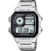 ราคา Casio แบตเตอรี่ 10 ปี กันน้ำ100m นาฬิกาข้อมือผู้ชาย สายสแตนเลส รุ่น AE 1200WHD 1A ของแท้ ประกัน CMG (303825541)