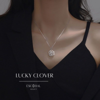 ราคา ESCOBAL ใส่ได้ 2 แบบ พร้อมส่ง สร้อยคอเงินแท้จี้เพชร Lucky Clover สร้อยคอเพชร สร้อยคอผู้หญิง สร้อยเงินแท้ สร้อยเพชรออกงาน (16984315147)