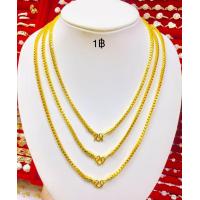 ราคา สร้อยคอทองลายบ็อกเหลี่ยม พ่นทรายตัดลายทองชุบ ทองหุ้ม สวยเสมือนจริง JPgoldjewelry น้ำหนัก 1บาท 2บาท 3บาท 5บาท 10บาท (19477207810)