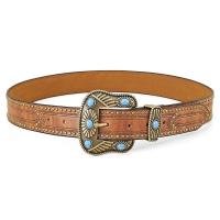 ราคา ULBVZD77G หัวเข็มขัดตกแต่งสีฟ้าคราม เข็มขัดแบบตะวันตก โบฮีเมียน หนังพียู เข็มขัดคาวบอยคาวบอย เรโทร เข็มขัดหนังสลักลายดอกไม้ สำหรับผู้หญิง (20104653211)