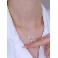 ราคา สร้อยคอคริสตัลสีทอง18K สำหรับผู้หญิง (20266233505)