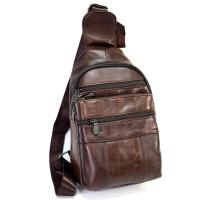 ราคา Chinatown Leather กระเป๋าเป้เดี่ยว หนังแท้ ผู้ชาย เป้หนังวัว แท้สีแทน ซิปยื่นหน้า (8016792677)