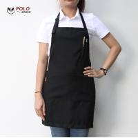 ราคา ผ้ากันเปื้อนเต็มตัว ผ้าโซล่อน สายคล้องคอ สีดำไม่มีสกรีน U00F PMKPOLOMAKER (2237226421)