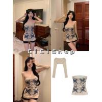 ราคา Cici J758 Set 2 ชิ้น เกาะอก เสื้อคลุมแขนยาว ผ้าชีฟองลายมัดย้อม ใส่ไปทะเลคือปัง (20407135322)