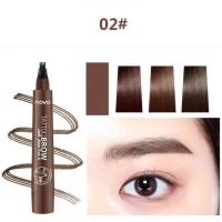 ราคา No 5247 NOVO tattoo brow ปากกาเขียนคิ้วแทททู ดินสอสักคิ้ว กันน้ำ หัวแปรง 4 แฉก ติดทนยาวนาน (12472150562)