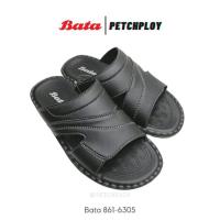 ราคา รุ่นขายดี Bata รุ่น 4305 6305 รองเท้าแตะผู้ชาย บาจา แบบสวม สีดำ น้ำตาล รุ่น 861 6305 861 4305 (715258939)
