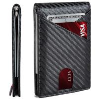 ราคา Slim Wallets for Men RFID Money Clip Slim Card Case Front Pocket ID Credit Card Holder Wallet Minimalist Bifold (9497005528)