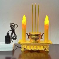 ราคา ชุดธูปเทียนไหว้เจ้าLED ผลิตจากพลาสติกABS เชิงเทียนปลอม กระถางธูปไฟฟ้า แบบเซ็ต รุ่นเสียบปลั๊กและUSB (20127762914)