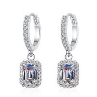 ราคา เพชรแท้ 100 Trumium Emerald Cut ต่างหูเพชรแท้ S925 ต่างหูเงินสเตอร์ลิง ต่างหูชุบเพชร ต่างหูเพชรแท้ที่ไม่แพ้ง่ายพร้อมใบรับรองไม่ซีดจาง (19689679201)